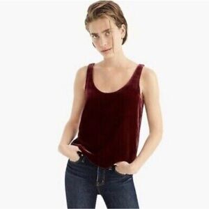 Burgundy Velvet Tank J. Crew Size 2